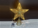 棉线直线香槟金（带闪粉）发光圣诞树装饰树顶星灯20*25CM