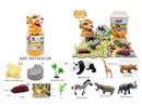 30pcs野生动物地图场景老虎桶装