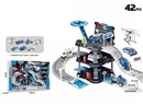 POLICE PARKING LOT SET 42PCS W/DIE-CAST CAR 2PCS+1PCS PLANE
