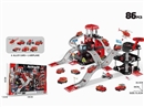 FIRE PARKING LOT SET 86PCS W/DIE-CAST CAR 6PCS+1PCS PLANE
