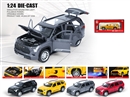1：24 PULL BACK DIE-CAST CAR W/LIGHT & SOUND & SPRAY & CAN OPEN THE DOOR,4COLOURS