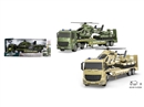 FRICTION MILITARY TRUCK W/TANK & LIGHT & SOUND,2COLOURS