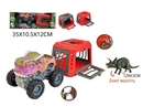FRICTION CAR W/CAGE & DINOSAUR