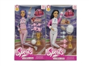 11寸实身11关节运动女孩芭比+运动配件 2款混装