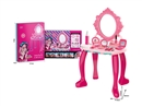 过家家梳妆台玩具套装带桌腿/抽屉（仿真彩妆玩具+彩妆工具+发箍+贴钻+小擦布）