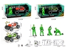 小号惯性灯光越野跑车+维修人+工具
