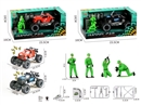 小号惯性灯光越野跑车+维修人+工具