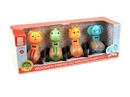 PRESS & GO WOODEN CAR W/SOUND 4PCS