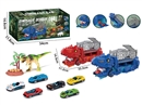 DINOSAUR STORAGE TRUCK SET W/FREE WAY DIE-CAST CAR 2PCS ,2COLOURS