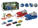 DINOSAUR STORAGE TRUCK SET W/FREE WAY DIE-CAST CAR 2PCS ,2COLOURS