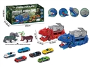 DINOSAUR STORAGE TRUCK SET W/FREE WAY DIE-CAST CAR 2PCS ,2COLOURS