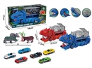 DINOSAUR STORAGE TRUCK SET W/FREE WAY DIE-CAST CAR 2PCS ,2COLOURS