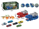 DINOSAUR STORAGE TRUCK SET W/FREE WAY DIE-CAST CAR 2PCS ,2COLOURS