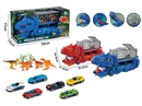 DINOSAUR STORAGE TRUCK SET W/FREE WAY DIE-CAST CAR 3PCS ,2COLOURS