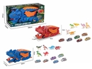 DINOSAUR STORAGE TRUCK SET W/PULL BACK DIE-CAST CAR 3PCS ,2COLOURS