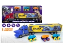 FRCITION SHARK TRUCK W/FREE WAY CAR 3PCS & CAN OPEN THE DOOR,2COLOURS