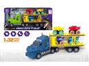 FRCITION DINOSAUR TRUCK W/FREE WAY CAR 4PCS,2COLOURS