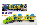 FRCITION DINOSAUR TRUCK W/FREE WAY CAR 8PCS,2COLOURS