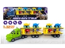 FRCITION DINOSAUR TRUCK W/FREE WAY CAR 8PCS,2COLOURS