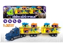 FRCITION DINOSAUR TRUCK W/FREE WAY CAR 8PCS,2COLOURS