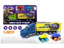 FRCITION DINOSAUR TRUCK W/FREE WAY CAR 2PCS & CAN OPEN THE DOOR,2COLOURS