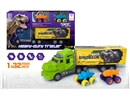 FRCITION DINOSAUR TRUCK W/FREE WAY CAR 2PCS & CAN OPEN THE DOOR,2COLOURS