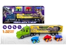 FRCITION DINOSAUR TRUCK W/FREE WAY CAR 3PCS & CAN OPEN THE DOOR,2COLOURS