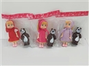 6"SOLID BODY DOLL W/BEAR,3ASST