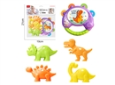 HAND BEAT DRUM W/LIGHT & MUSIC & DINOSAUR TOOTHER 4PCS