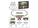 B/O TRAIN RAIL SET W/LIGHT & SOUNDS & SPRAY 43PCS