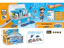GAS STATION CAR STORAGE BOX(2PCS FREE WAY CAR+CATAPULT+PLANE)