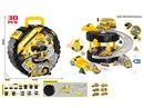 CATAPULT CONSTRUCTION TIRE PARKING LOT SET W/FREE WAY DIE-CAST CAR 2PCS