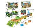 多功能变形储物惯性弹射恐龙车 配5只回力恐龙仔（恐龙头可360°旋转）