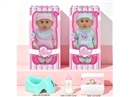 14"BLOW MOLD DOLL W/ACCESSORIES & 3D EYES & 12 SOUND IC(INCLUDED BATTERY),2ASST