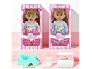 14"BLOW MOLD DOLL W/ACCESSORIES & 3D EYES & 12 SOUND IC(INCLUDED BATTERY),2ASST