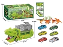 FRICTION DINOSAUR STORAGE TRUCK W/ACCESSORIES & PULL BACK DIE-CAST CAR 2PCS