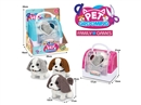 B/O PLUSH DOG W/SOUND & CAN WALK & CAGE,3COLOURS(NOT INCLUDE BATTERY)