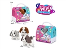 B/O PLUSH DOG W/SOUND & CAN WALK & CAGE,3COLOURS(NOT INCLUDE BATTERY)