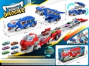 DINOSAUR CATAPULT RAILCAR SET W/2PCS DIE-CAST CAR,2COLOURS