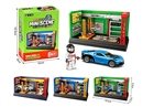 MINI CAR REPAIR SHOP SET W/1PCS FIGURE,3COLORS