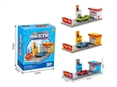 GAS STATION SET W/1PCS DIE-CAST FREE WAY CAR,3COLORS