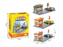 CONVENIENCE STORE SET W/1PCS DIE-CAST FREE WAY CAR,3COLORS