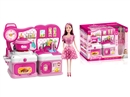 KITCHEN SET W/DOLL & LIGHT & MUSIC & WATER(NOT INCLUDE BATTERY)