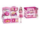 KITCHEN SET W/DOLL & LIGHT & MUSIC & WATER(NOT INCLUDE BATTERY)