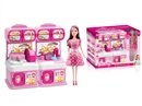 KITCHEN SET W/DOLL & LIGHT & MUSIC & WATER(NOT INCLUDE BATTERY)