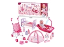 14"BLOW MOLD DOLL W/4 SOUND IC & BABY STROLLER SET(INCLUDED BATTERY)