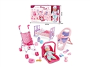 12"BLOW MOLD DOLL W/4 SOUND IC & BABY STROLLER SET(INCLUDED BATTERY)