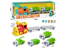 FRICTION TRAIN W/LIGHT & MUSIC & PULL BACK DIE-CAST SANITATION CAR 2PCS（INCLUDE BATTERY)