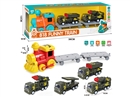 FRICTION TRAIN W/LIGHT & MUSIC & PULL BACK DIE-CAST MILITARY CAR 2PCS（INCLUDE BATTERY)
