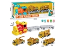 FRICTION TRAIN W/LIGHT & MUSIC & PULL BACK DIE-CAST CONSTRUCTION CAR 2PCS（INCLUDE BATTERY)
